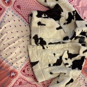 Ashley By 26 International Black and White Faux Fur Jacket